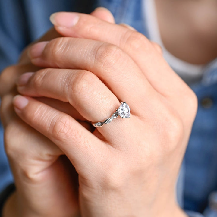 1.50ct-2.50ct Heart Cut Lab Grown Diamond Infinity Engagement Ring