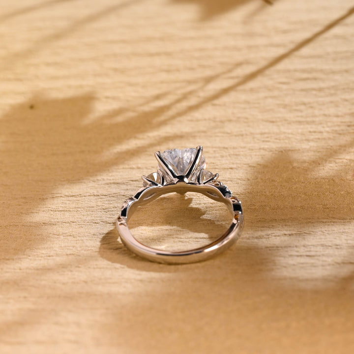 1.0ct-2.0ct Heart Cut Lab Grown Diamond Three Stone Engagement Ring