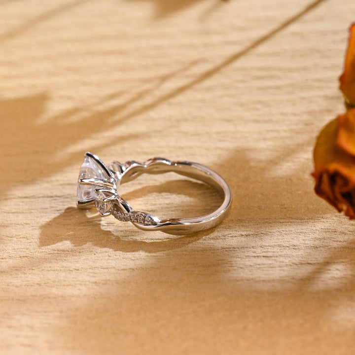 1.0ct-2.0ct Heart Cut Lab Grown Diamond Three Stone Engagement Ring