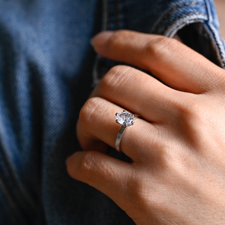 1.0ct-2.0ct Oval Cut Lab Grown Diamond Solitaire Engagement Ring