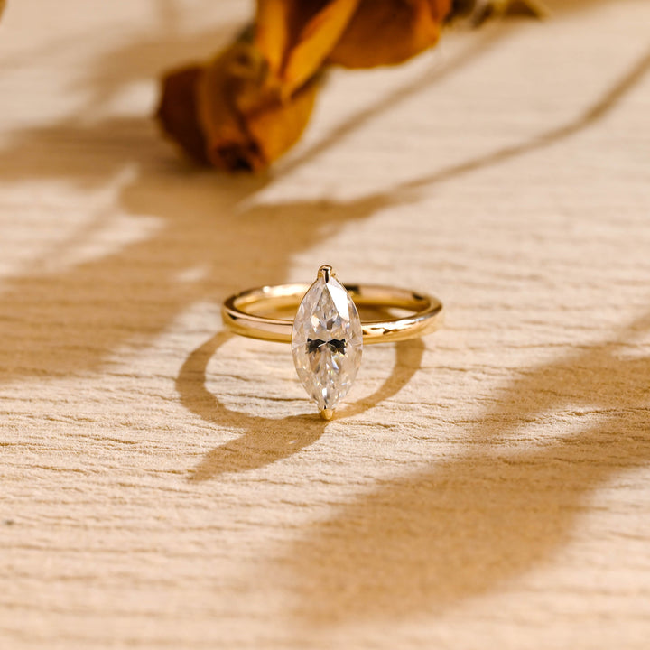 2.0ct-3.0ct Marquise Cut Lab Grown Diamond Solitaire Engagement Ring