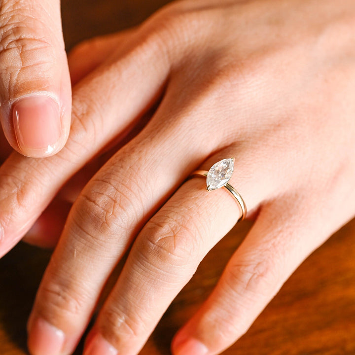 2.0ct-3.0ct Marquise Cut Lab Grown Diamond Solitaire Engagement Ring
