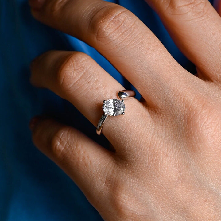 1.50ct-2.50ct Oval Cut Lab Grown Diamond Unique Open Engagement Ring