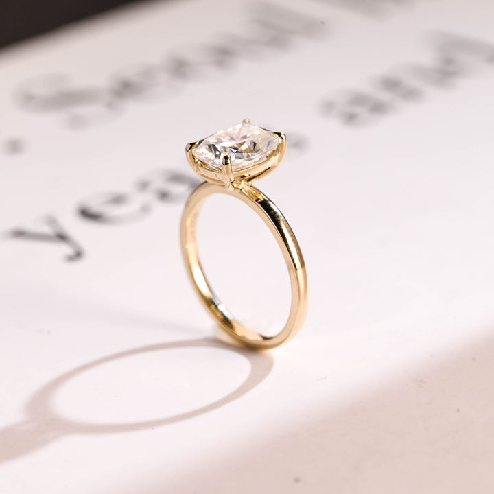2.0ct-3.0ct Elongated Cushion Cut Lab Grown Diamond Solitaire Engagement Ring