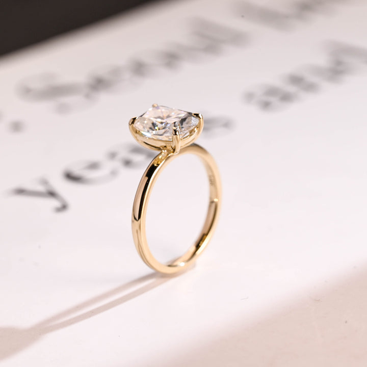 2.0ct-3.0ct Elongated Cushion Cut Lab Grown Diamond Solitaire Engagement Ring