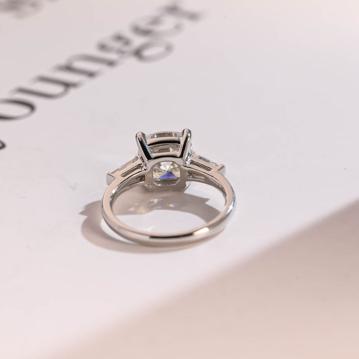 1.50ct-2.50ct Cushion Cut Lab Grown Diamond Three Stone Engagement Ring