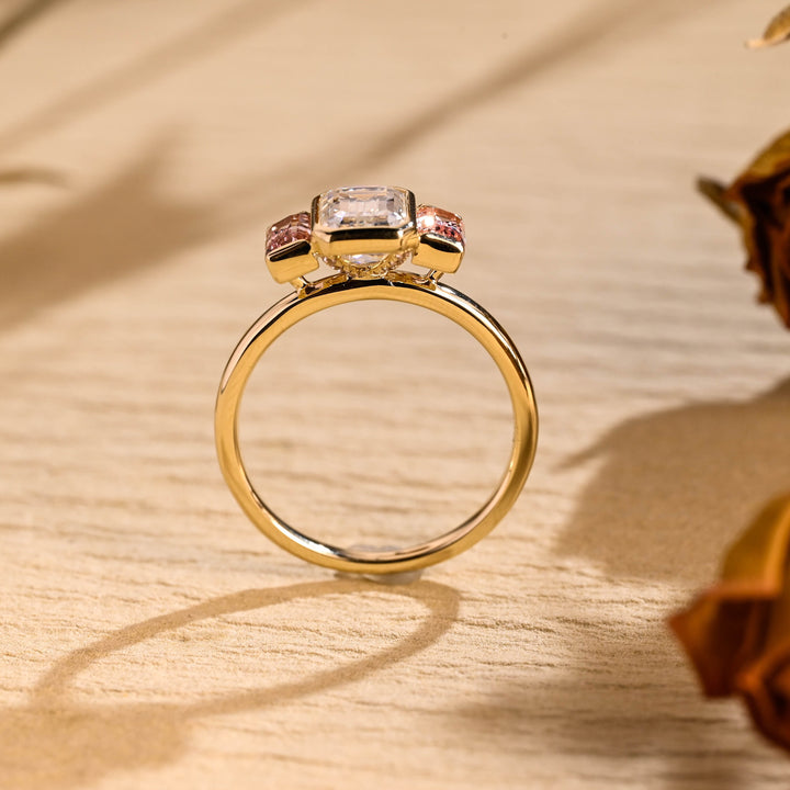 1.50ct-2.50ct Emerald Cut Lab Grown Diamond Three Stone Engagement Ring