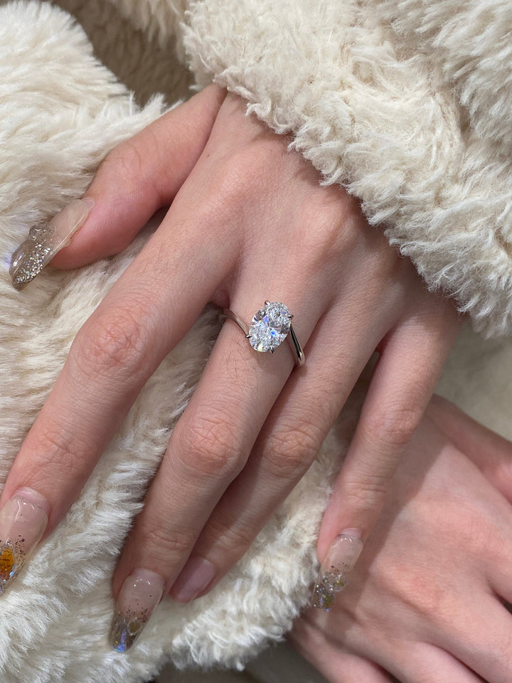 1.50ct-2.50ct Oval Cut Lab Grown Diamond Solitaire Engagement Ring