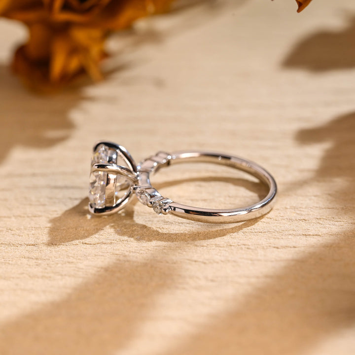 1.50ct-2.50ct Round Cut Lab Grown Diamond Pave Engagement Ring