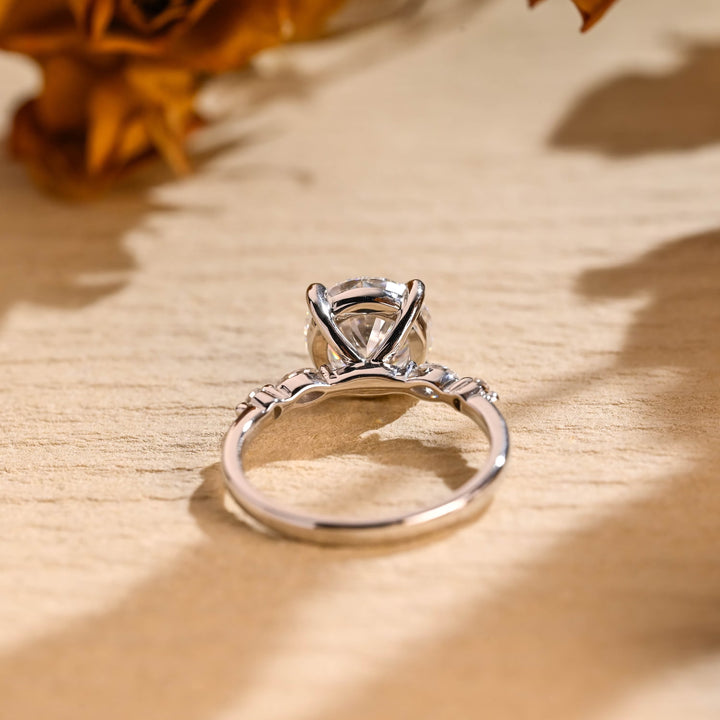 1.50ct-2.50ct Round Cut Lab Grown Diamond Pave Engagement Ring