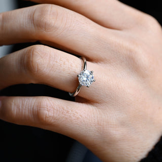 2.0ct-4.0ct Round Cut Lab Grown Solitaire Diamond Engagement Ring