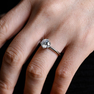 2.0ct-4.0ct Round Cut Lab Grown Solitaire Diamond Engagement Ring