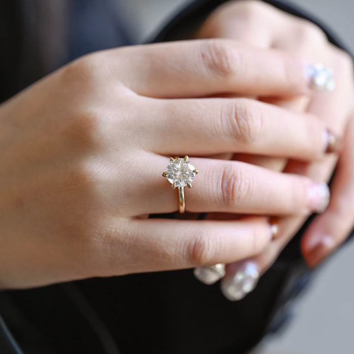 2.0ct-3.0ct Round Cut Lab Grown Diamond Hidden Halo Engagement Ring