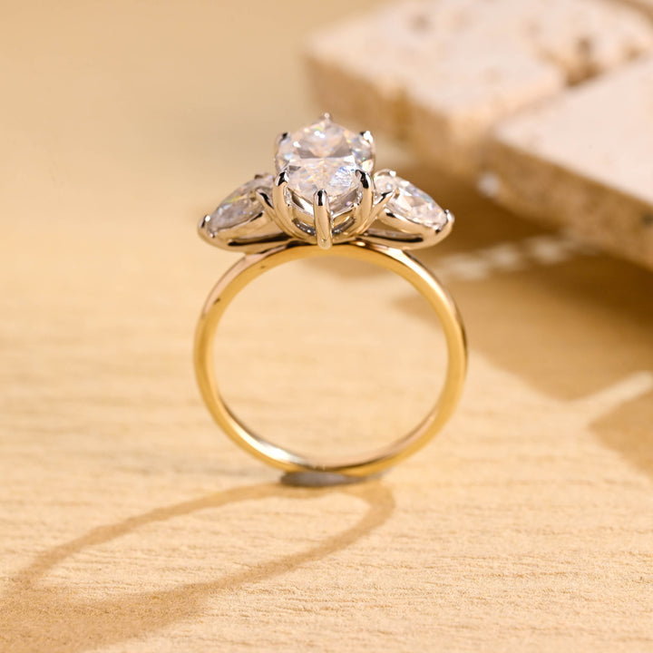 1.50ct-2.50ct Marquise Cut Lab Grown Diamond Three Stones Engagement Ring