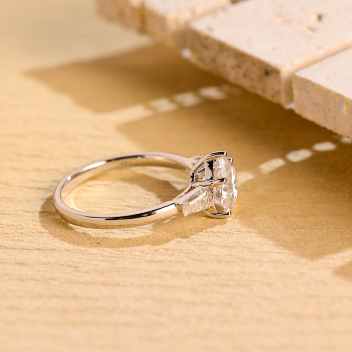1.0ct-2.0ct Heart Cut Lab Grown Diamond Three Stone Engagement Ring