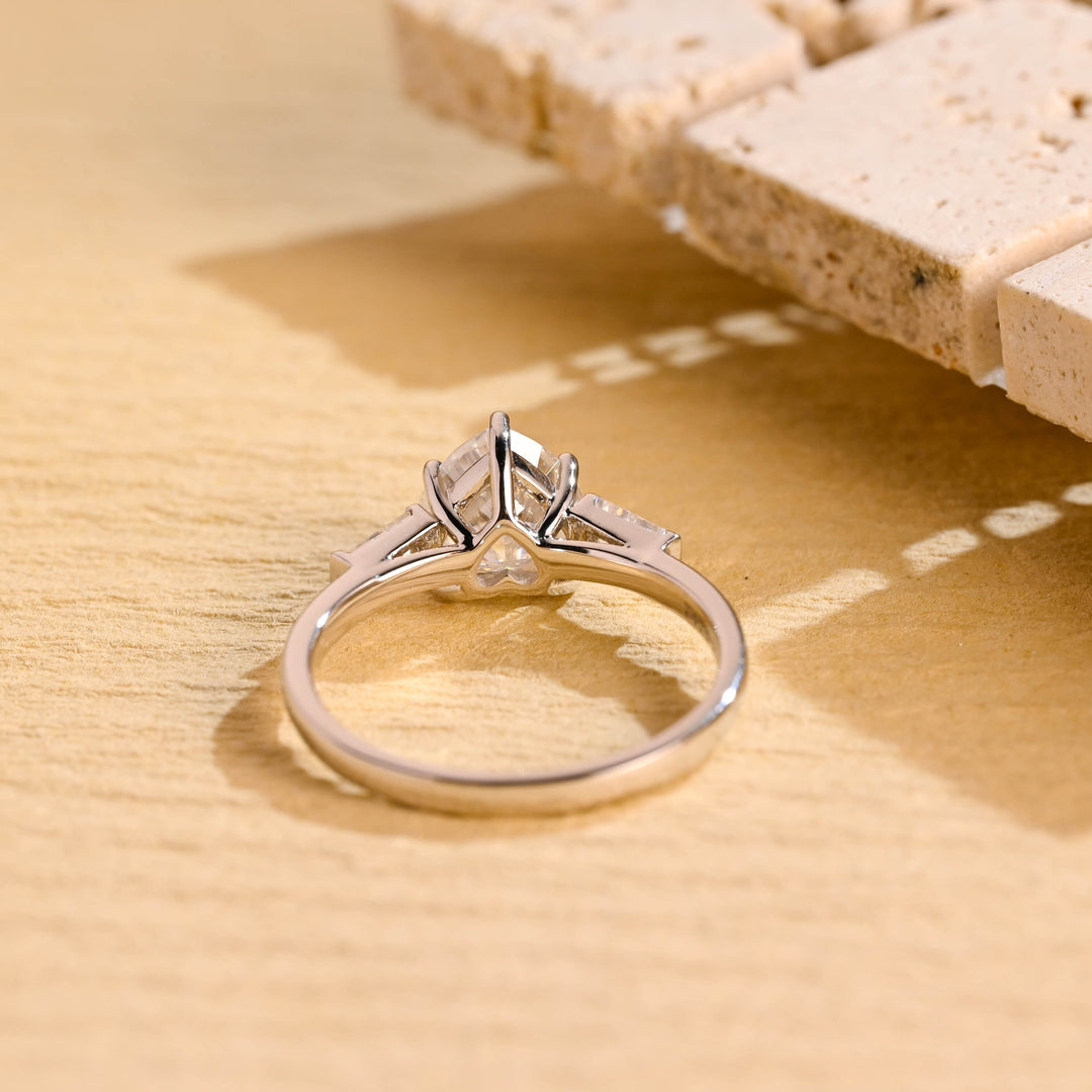 1.0ct-2.0ct Heart Cut Lab Grown Diamond Three Stone Engagement Ring