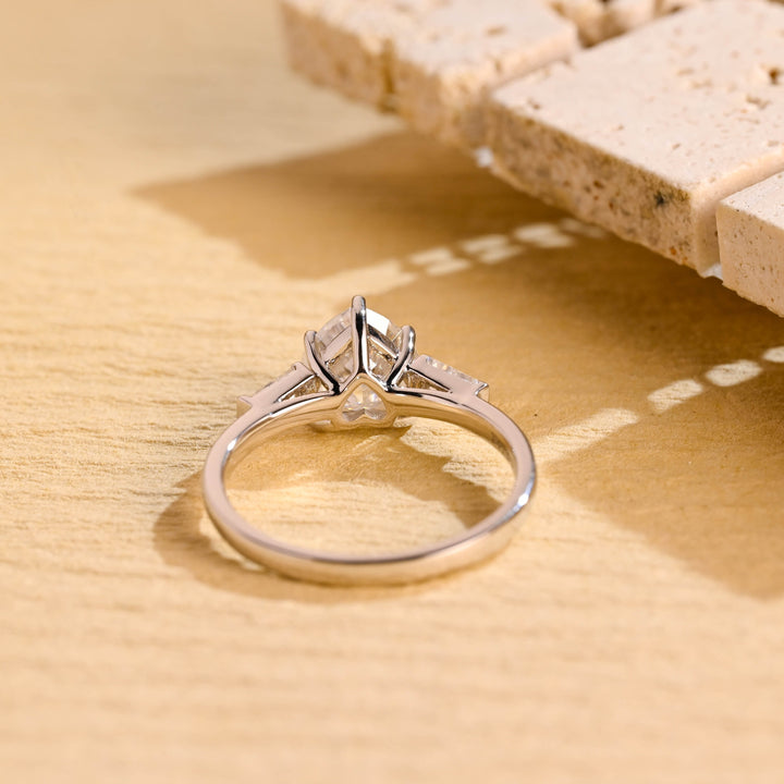 1.0ct-2.0ct Heart Cut Lab Grown Diamond Three Stone Engagement Ring
