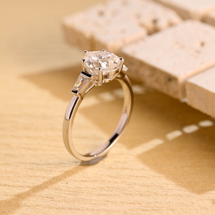 1.0ct-2.0ct Heart Cut Lab Grown Diamond Three Stone Engagement Ring