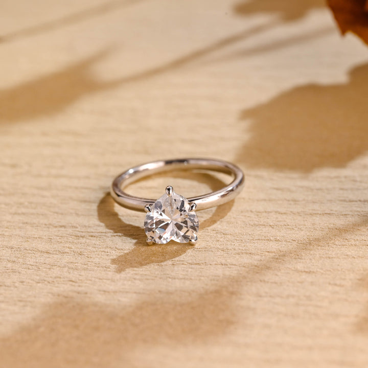 1.0ct-2.0ct Heart Cut Lab Grown Diamond Hidden Halo Engagement Ring