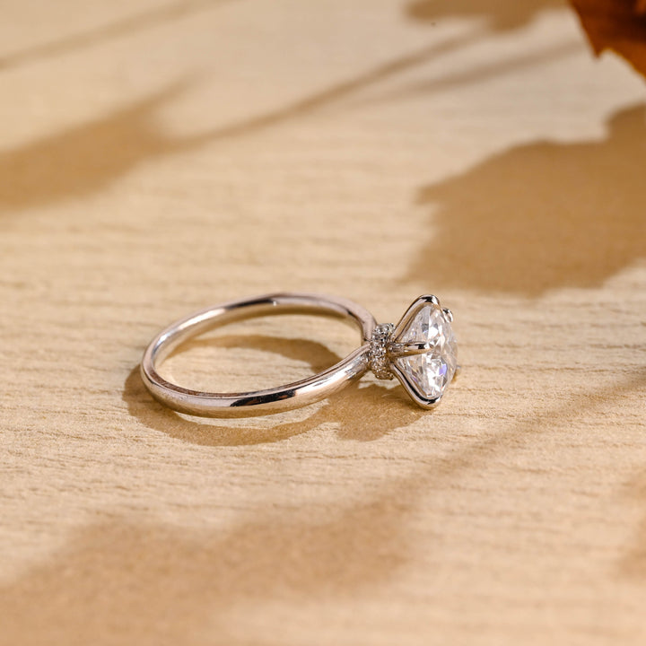 1.0ct-2.0ct Heart Cut Lab Grown Diamond Hidden Halo Engagement Ring