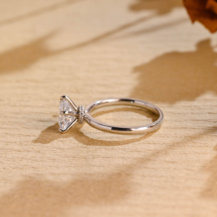 1.0ct-2.0ct Heart Cut Lab Grown Diamond Hidden Halo Engagement Ring