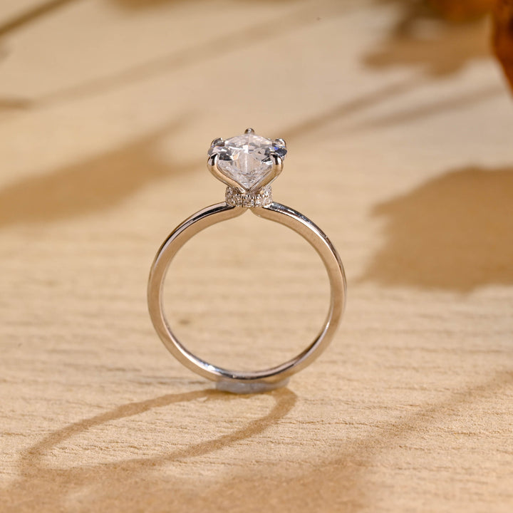 1.0ct-2.0ct Heart Cut Lab Grown Diamond Hidden Halo Engagement Ring
