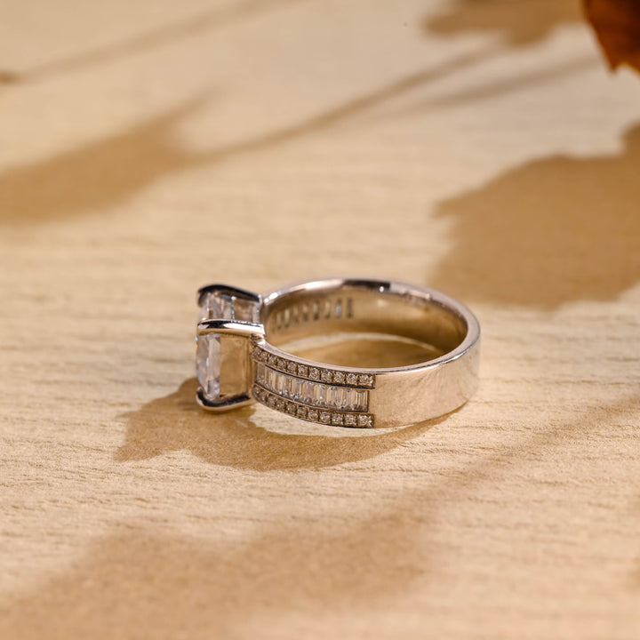 1.0ct-2.0ct Princess Cut Lab Grown Diamond Thick Pave Engagement Ring