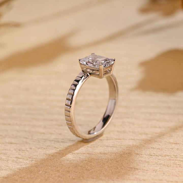 1.50ct-2.50ct Radiant Cut Lab Grown Solitaire Diamond Engagement Ring