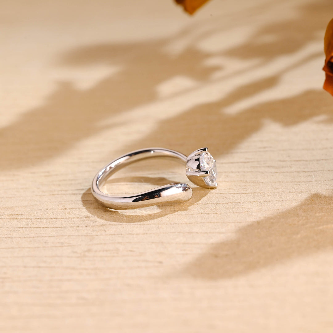 1.50ct-2.50ct Oval Cut Lab Grown Diamond Unique Open Engagement Ring