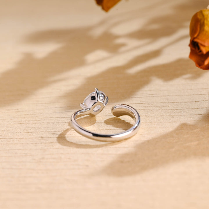 1.50ct-2.50ct Oval Cut Lab Grown Diamond Unique Open Engagement Ring