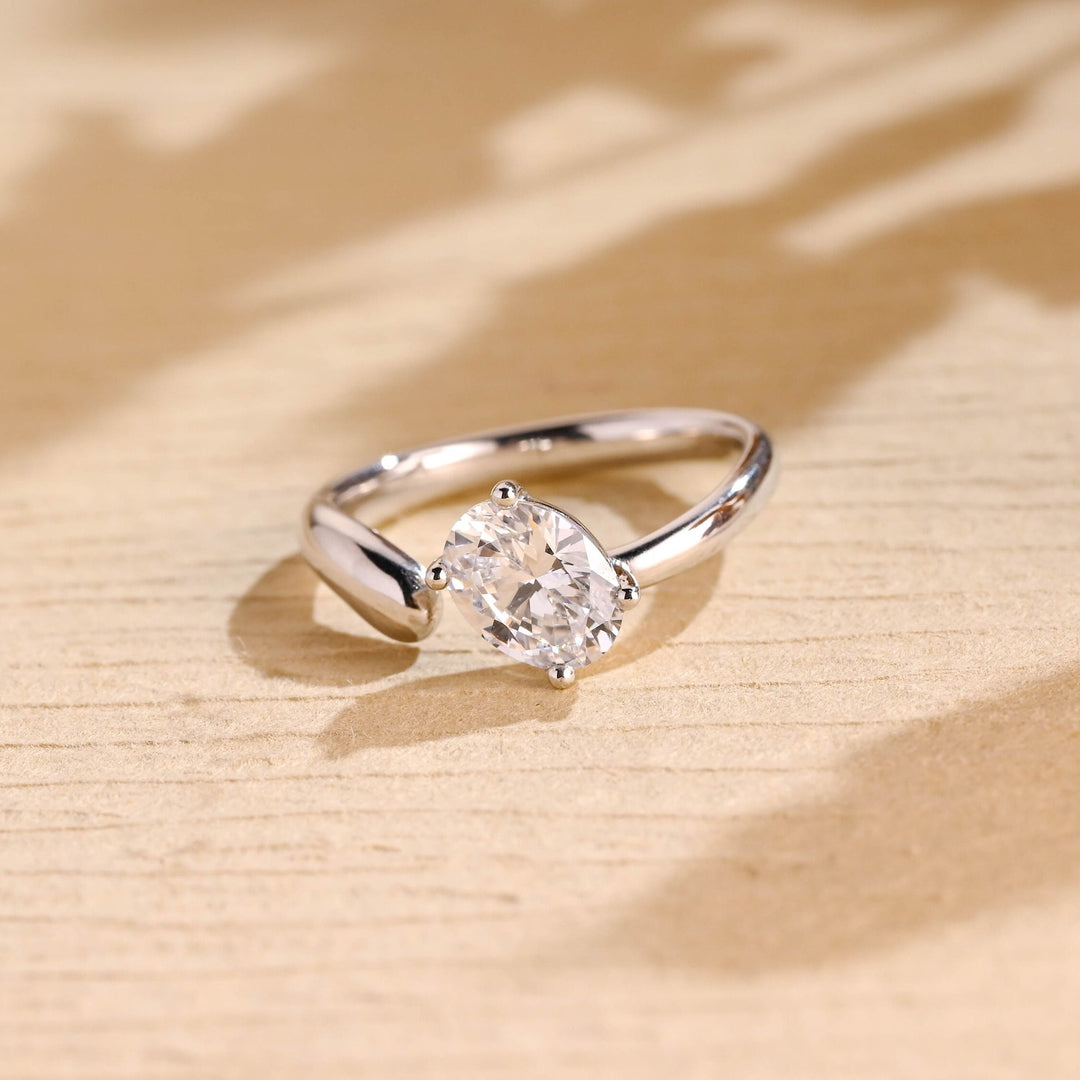 1.50ct-2.50ct Oval Cut Lab Grown Diamond Unique Open Engagement Ring