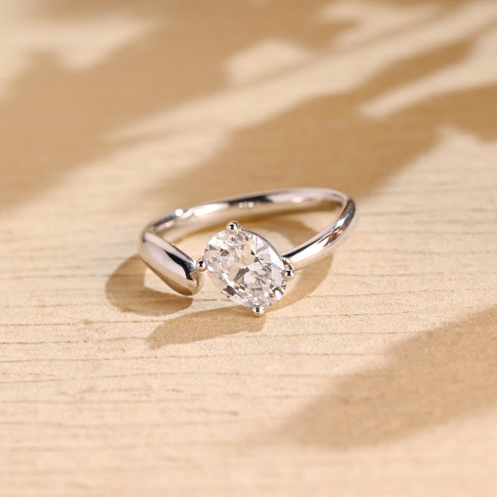 1.50ct-2.50ct Oval Cut Lab Grown Diamond Unique Open Engagement Ring