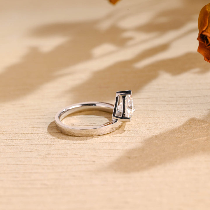 1.0ct-2.0ct Trillion Cut Lab Grown Diamond Solitaire Engagement Ring