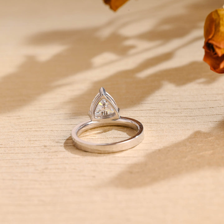1.0ct-2.0ct Trillion Cut Lab Grown Diamond Solitaire Engagement Ring