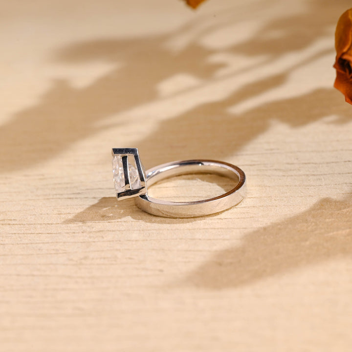 1.0ct-2.0ct Trillion Cut Lab Grown Diamond Solitaire Engagement Ring