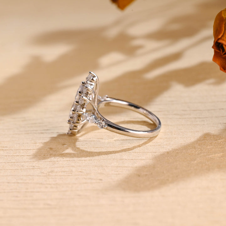 1.0ct-2.0ct Marquise Cut Lab Grown Diamond Cluster Engagement Ring