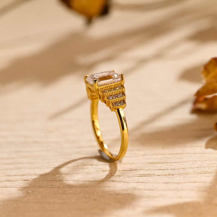 1.0ct-2.0ct Emerald Cut Lab Grown Diamond Vintage Cluster Engagement Ring