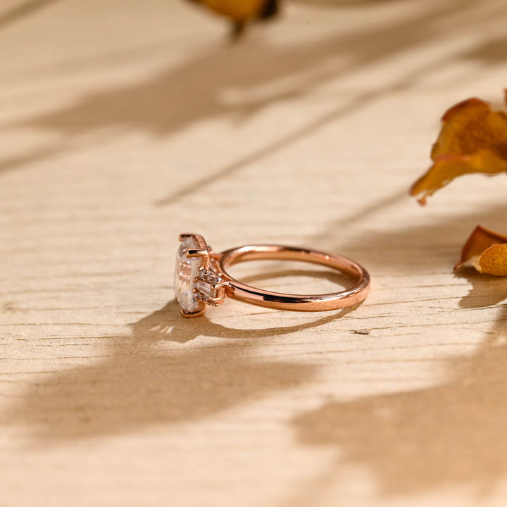 1.50ct-2.50ct Emerald Cut Lab Grown Diamond Cluster Engagement Ring