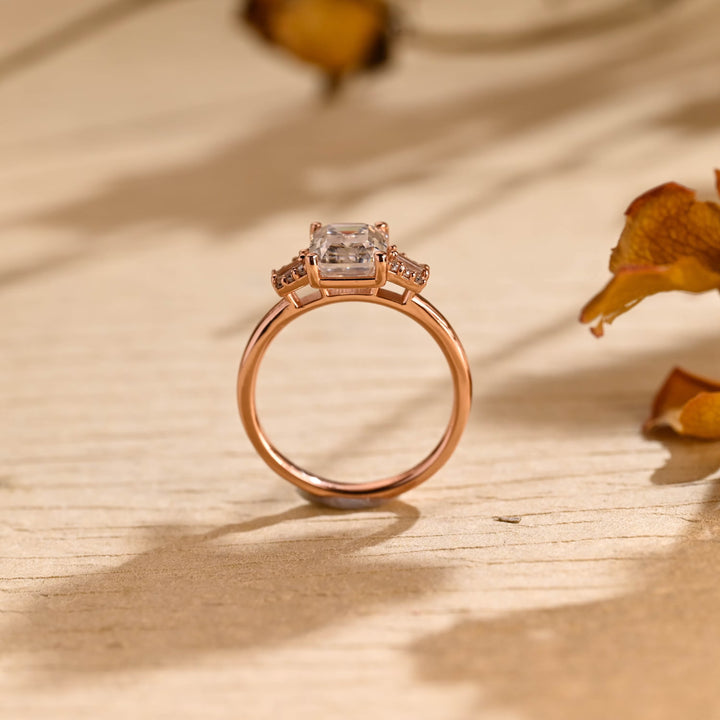 1.50ct-2.50ct Emerald Cut Lab Grown Diamond Cluster Engagement Ring