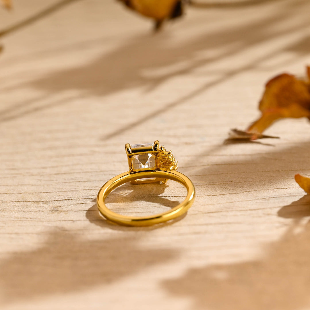 1.50ct-2.50ct Emerald Cut Lab Grown Diamond Cluster Engagement Ring