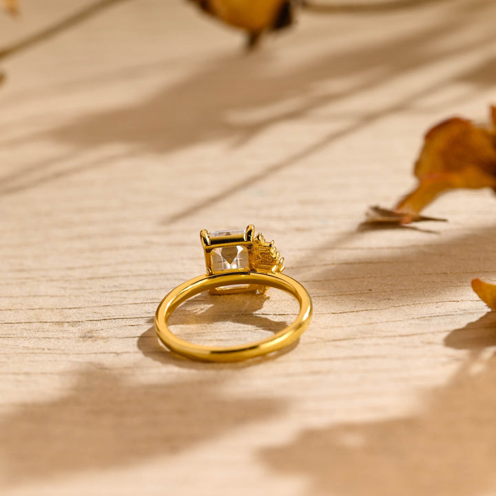 1.50ct-2.50ct Emerald Cut Lab Grown Diamond Cluster Engagement Ring