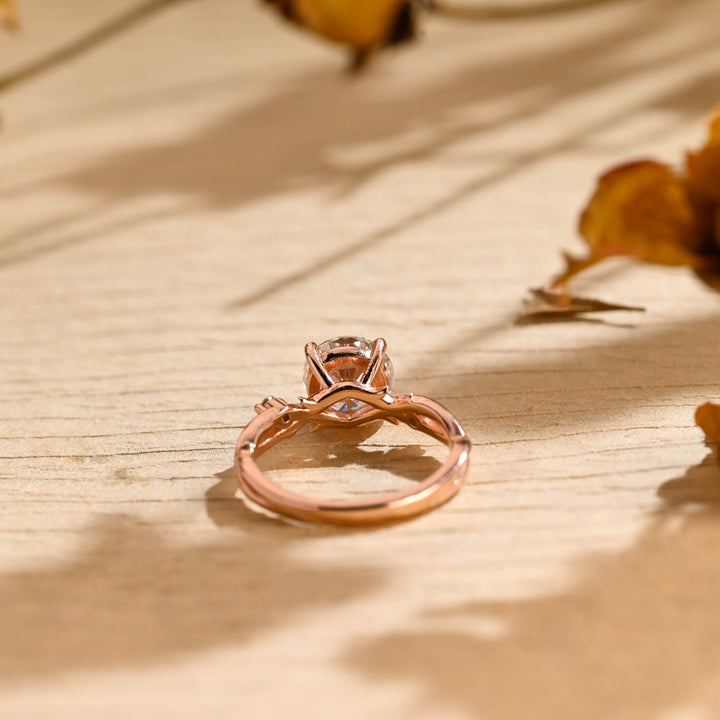 2.0ct-3.0ct Round Cut Lab Grown Diamond Twig Engagement Ring