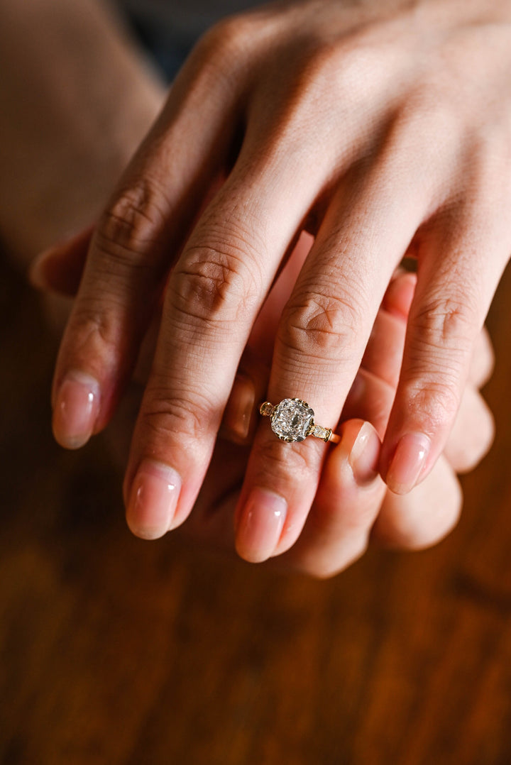 2.0ct-3.0ct Cushion Cut Lab Grown Diamond Filigree Engagement Ring
