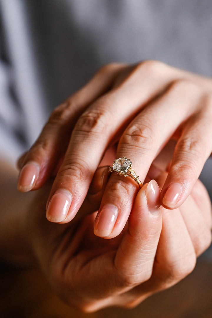 2.0ct-3.0ct Cushion Cut Lab Grown Diamond Filigree Engagement Ring