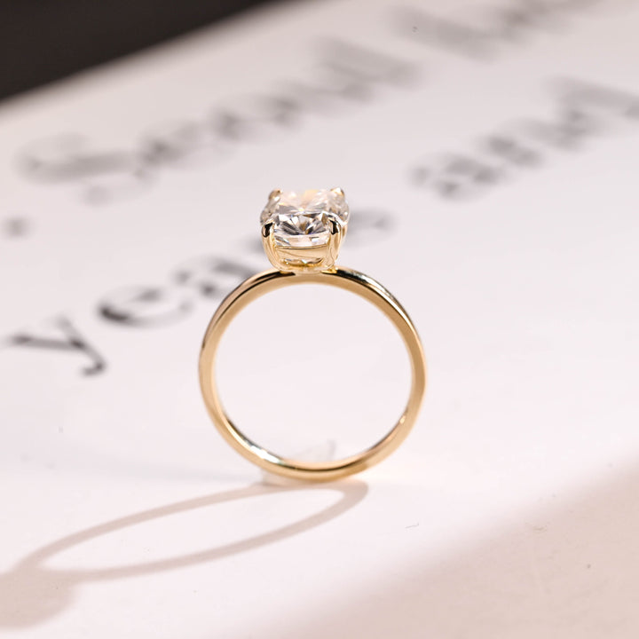 2.0ct-3.0ct Elongated Cushion Cut Lab Grown Diamond Solitaire Engagement Ring
