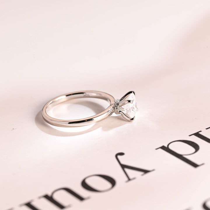 1.0ct-2.0ct Cushion Cut Lab Grown Diamond Hidden Halo Engagement Ring