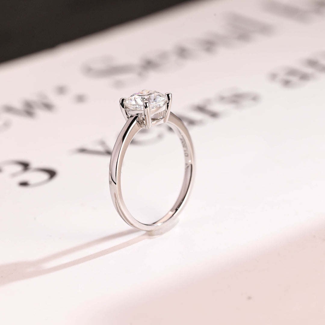 1.0ct-2.0ct Cushion Cut Lab Grown Diamond Solitaire Engagement Ring