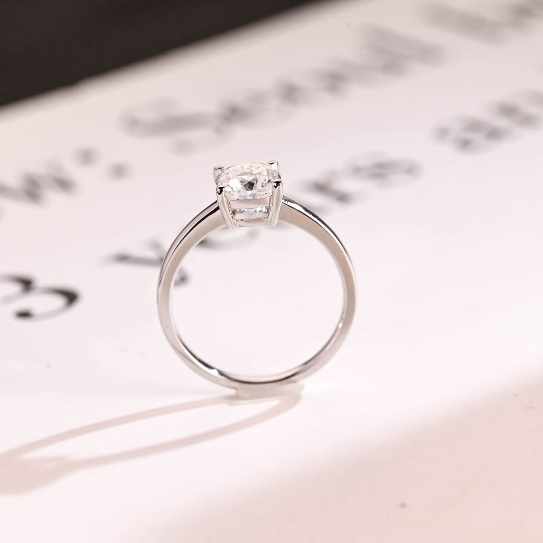 1.0ct-2.0ct Cushion Cut Lab Grown Diamond Solitaire Engagement Ring