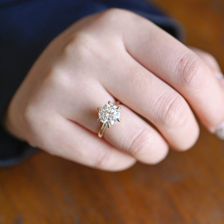2.0ct-3.0ct Round Cut Lab Grown Diamond Hidden Halo Engagement Ring