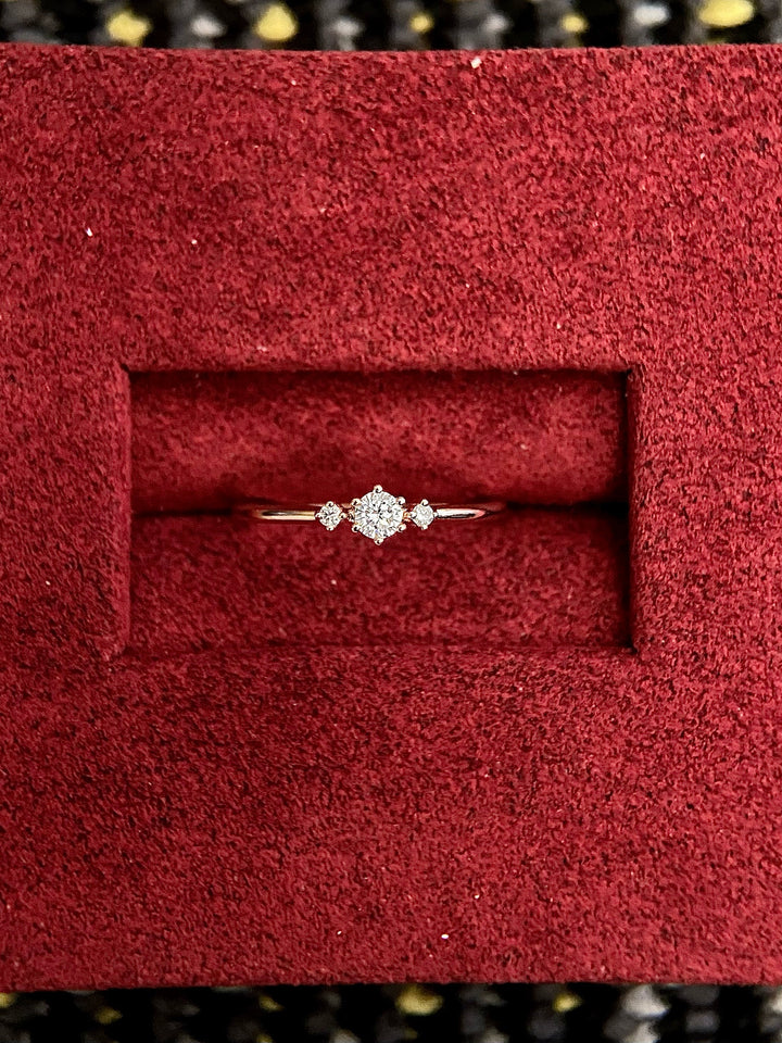 1.0ct-2.0ct Round Cut Lab Grown Diamond Three Stone Engagement Ring